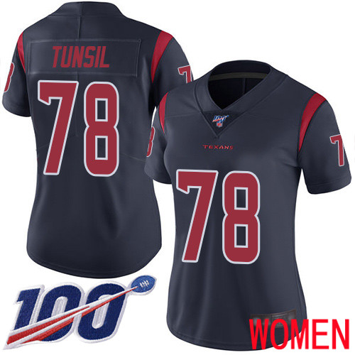 Houston Texans Limited Navy Blue Women Laremy Tunsil Jersey NFL Football #78 100th Season Rush Vapor Untouchable